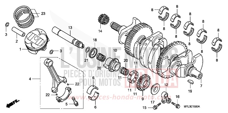 VILEBREQUIN/PISTON de CBR1000RR "Fireblade" NOIR (NH1) de 2009